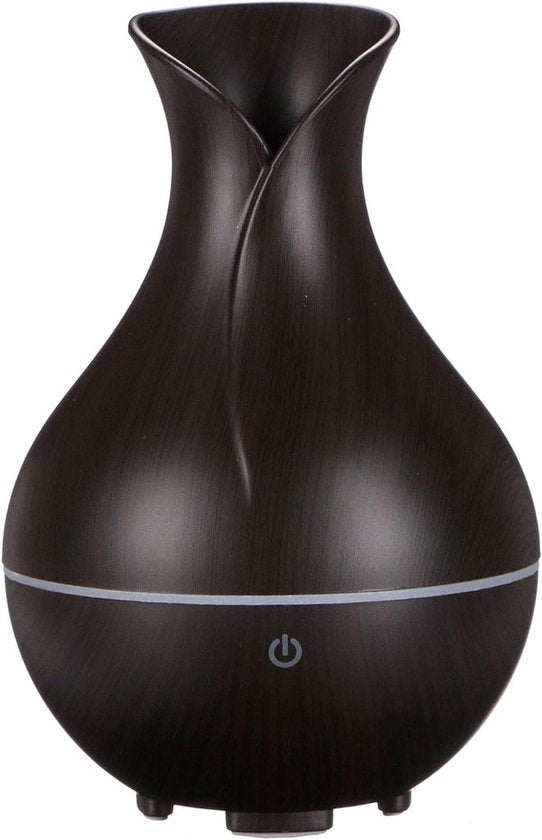 🌿 Diffuseur d’Huiles Essentielles & Humidificateur d’Air – Design Élégant Bois Foncé