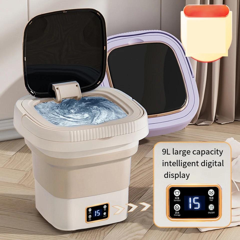 🧺 Mini Machine à Laver Portable & Pliable – 9L avec Affichage Digital